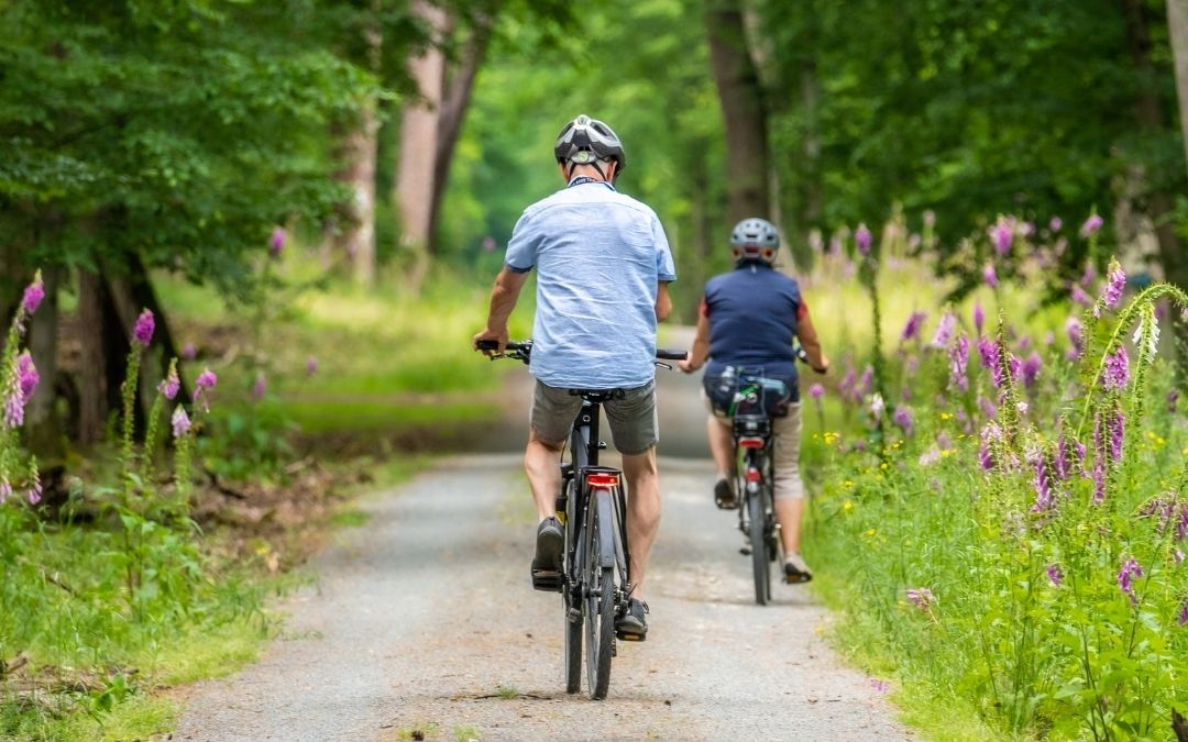 Fahrradfahrer in der Natur