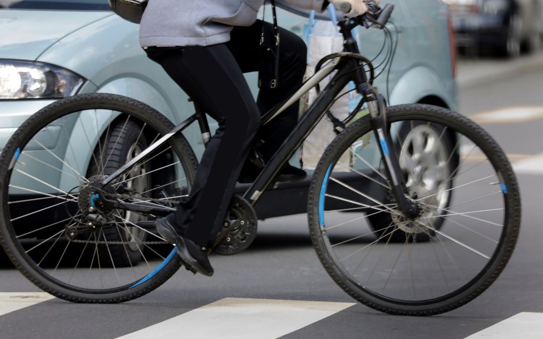 Zebrastreifen mit Fahrrad
