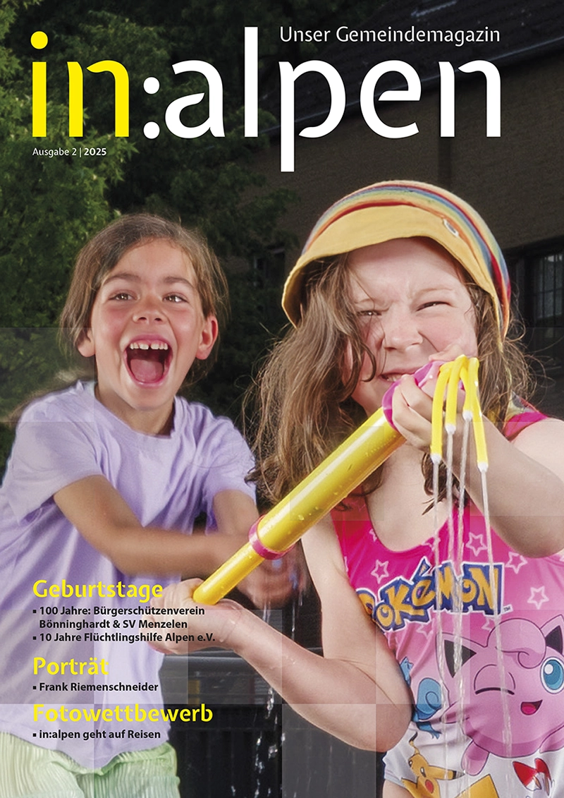 Titelbild des Gemeindemagazins „in:alpen“, Ausgabe 2/2025.