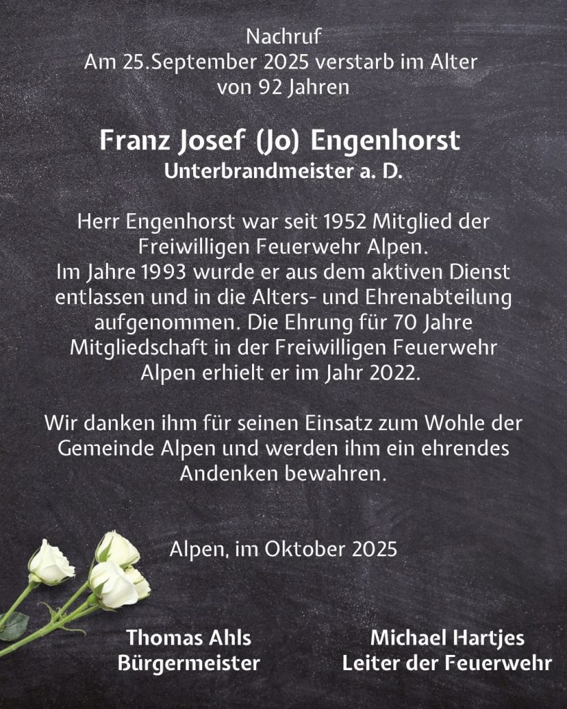 Nachruf Jo Engenhorst