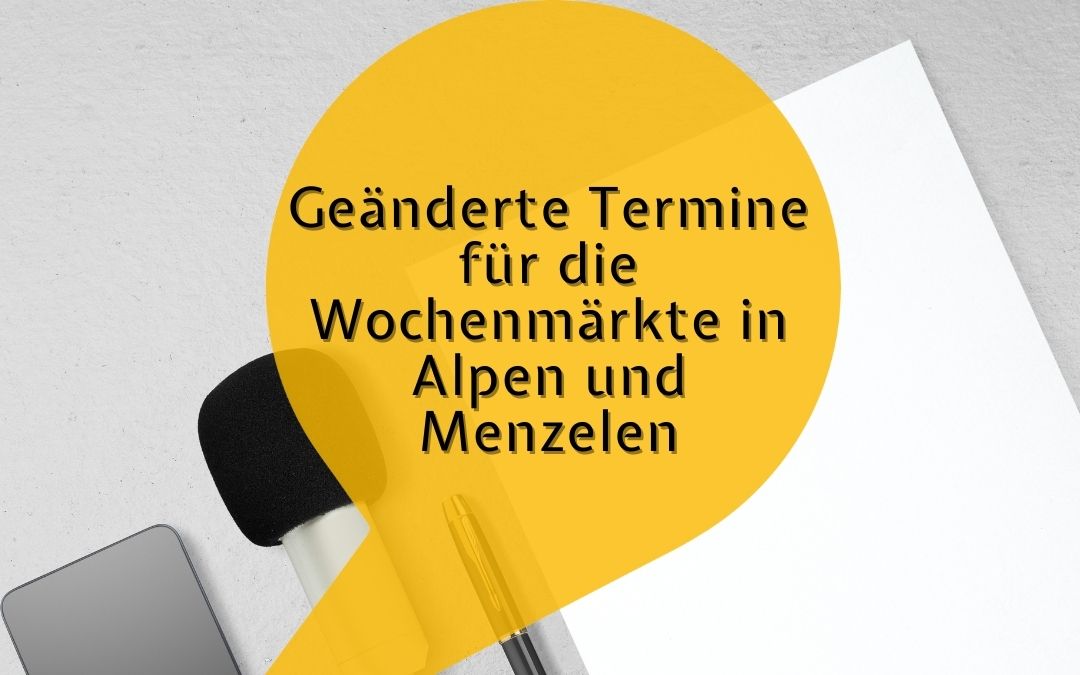 Geänderte Markttermine rund um die Weihnachtsfeiertage