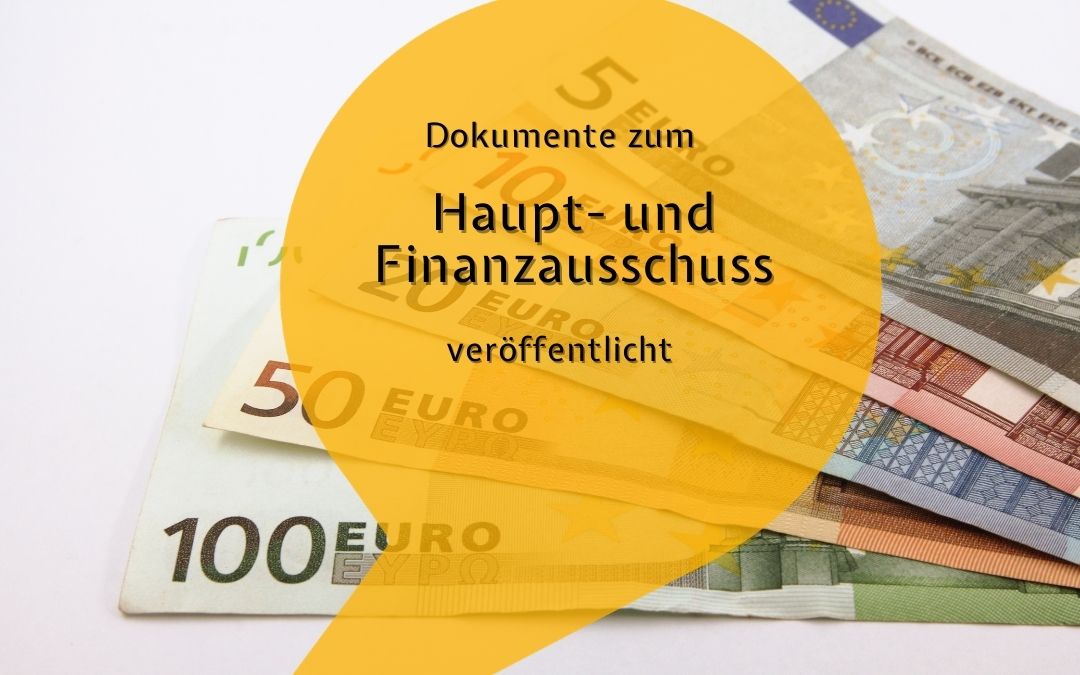 Neue Dokumente im Ratsinformationssystem – Tagesordnung zur 3. Sitzung des Haupt- und Finanzausschusses