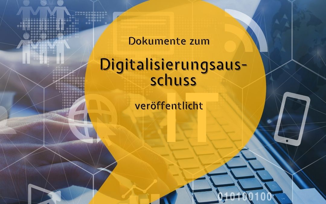 Neue Dokumente im Ratsinformationssystem – Tagesordnung zur 1. Sitzung des Digitalisierungsausschusses am 21.4.26, 18:00 im Rathaus