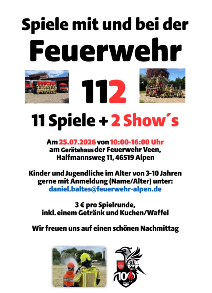 Ferienspiel Feuerwehr Veen