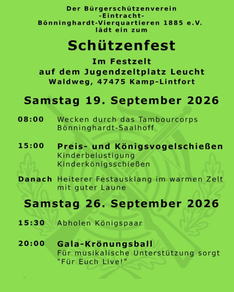 Programm Schützenfest 2026

